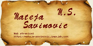 Mateja Savinović vizit kartica
